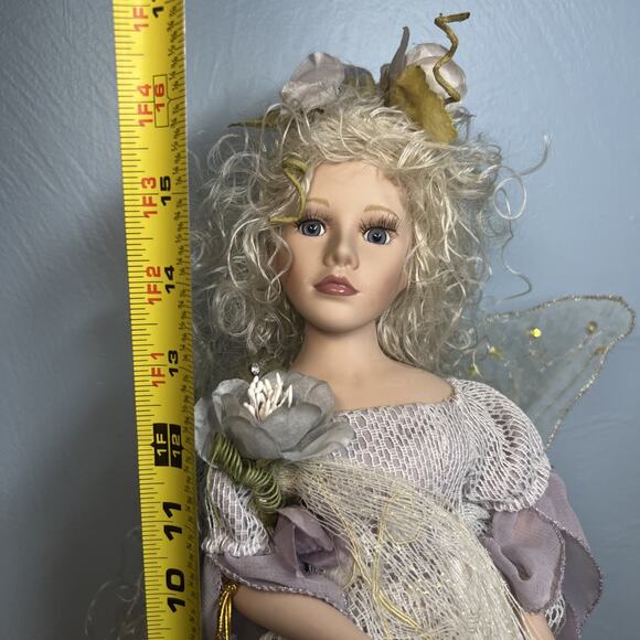 Vtg Show-stoppers Porcelain Fairy Lamp Collector Wings Roses Woodland - 16” Tall - Picture 13 of 13